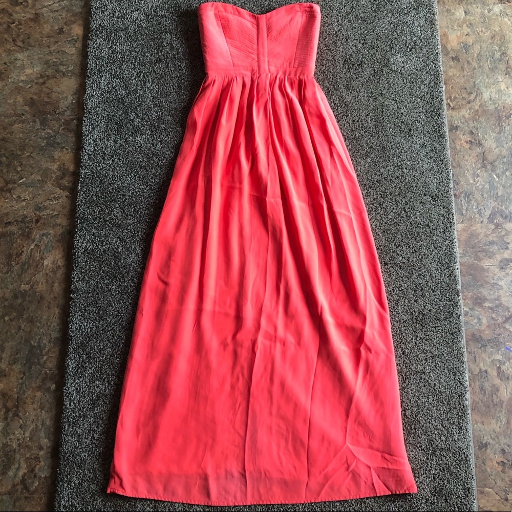 Parker Coral Strapless Maxi Dress